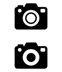 simple black camera icons. digital camera on white background