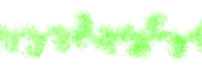 Green smoke cloud line on transparent background, mockup template for toxic gas, magical explosion, or radioactive atmosphere. Ideal for overlays, backgrounds, and cinematic special visual effects.