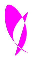 Dynamic abstract shapes in vibrant magenta and white creating a modern, energetic visual for design projects and branding applications