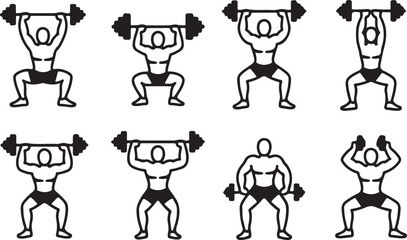 Weightlifting Icons: A Collection of Strength Training Poses and Exercises