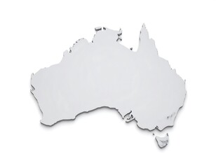 Light gray 3D map of Australia