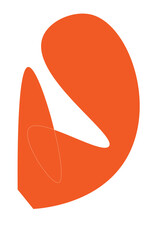 Dynamic abstract orange shape suggesting motion and innovation, perfect for modern branding and digital design projects seeking a bold visual identity.