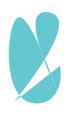 Abstract turquoise petal design, perfect for modern branding, logo creation, and elegant digital artwork, ideal for design projects requiring a touch of vibrant, minimalist style