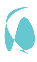 Abstract teal and white flowing shapes create a dynamic and modern design element perfect for branding, web design, and creative projects, offering a clean and stylish aesthetic.