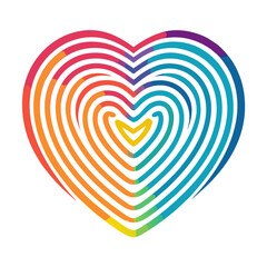 Obraz premium heart with colorful fingerprint