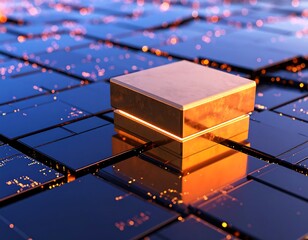 Golden square on dark grid