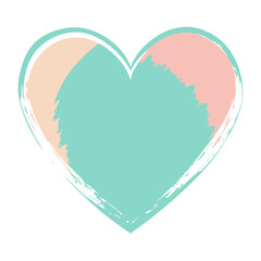 heart with painterly pastel brush
