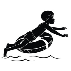 Child swimming with float