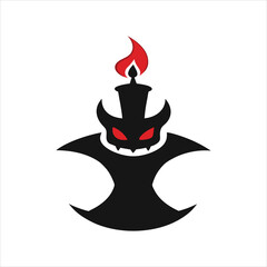 Gothic Candle Stick Symbol Vector Art Design