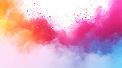 Obraz premium Colorful Powder Explosion in Shades of Pink, Orange, and Blue
