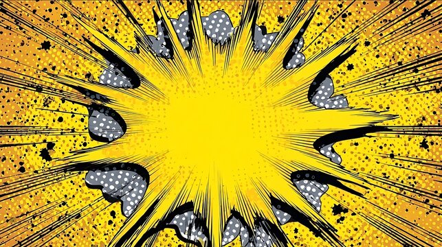 bright starry yellow wallpaper comic book style