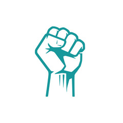 Obraz premium Symbol of power and unity upraised fist vector illustration for social justice transparent background