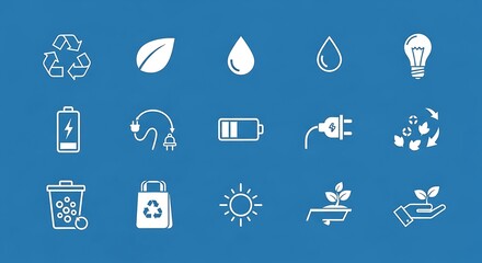 Collection of environmental and ecology icons set