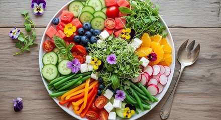 Colorful Vegetable Salad Platter.