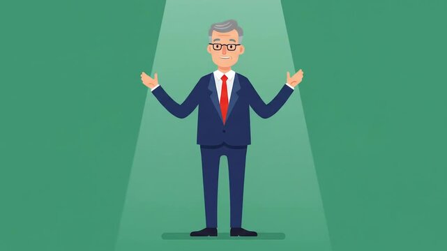 Businessman spotlight illustration