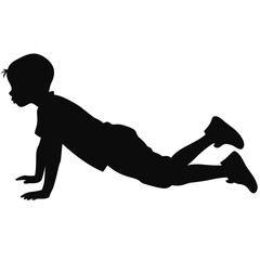 Child lying on stomach
