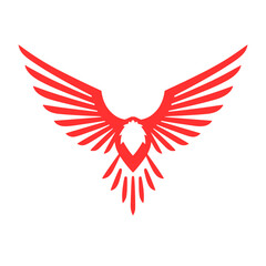 Fototapeta premium Fiery red phoenix vector illustration scalable design for digital and print projects transparent background