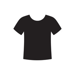 Black tshirt short sleeve silhouette vector flat illustration design on white background