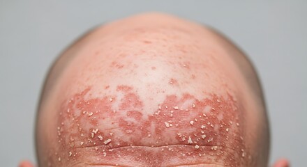 Fototapeta premium Scalp Skin Condition with Redness and Flaking.