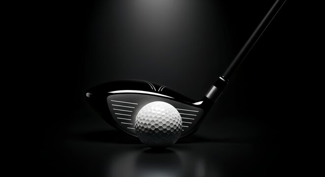 A close-up of a white golf ball on a tee with a golf club in the background, ready for a swing