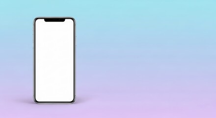 Smartphone with blank screen on colorful background