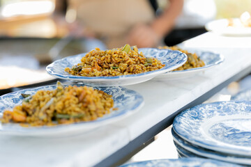 alimento, arroces, comida, cocina, cena, verduras, risotto, restaurante, amarilla, almuerzo, curry, delicioso, salubre, cocción, apetitoso, paella