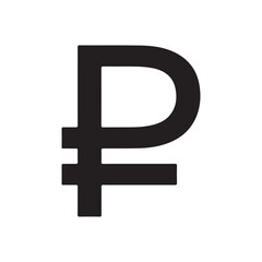 Fototapeta premium Russian ruble currency silhouette symbol flat vector icon vector flat illustration design