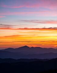 Obraz premium Mountain sunset view