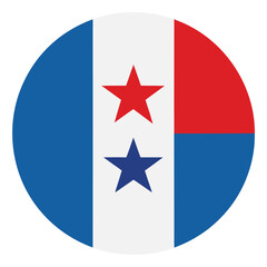 panama national flag round icon with stars on transparent background png
