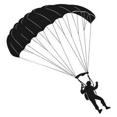 Parachutist pulling cord
