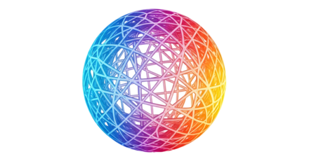Abstract Colorful Sphere: Intricate Patterned Orb of Rainbow Hues