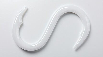 A white hook with a curved hook.