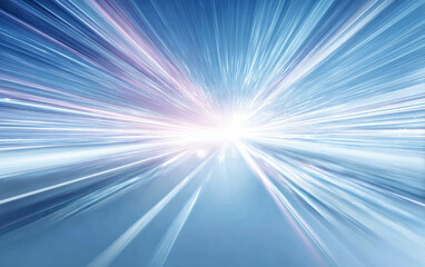 Dynamic light rays emitting from a bright center in a blue background