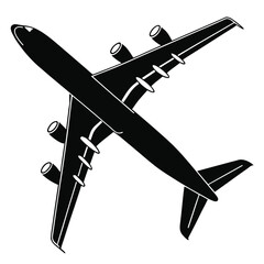 Commercial airplane top view