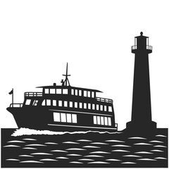 Ferry silhouette