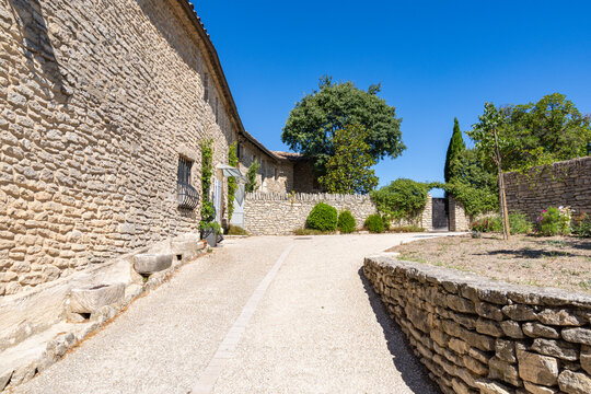 old stone wall in Goult, Provence