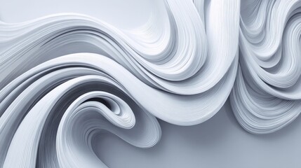 3d render of flowing white abstract sculptural form with intricate texture and soft lighting