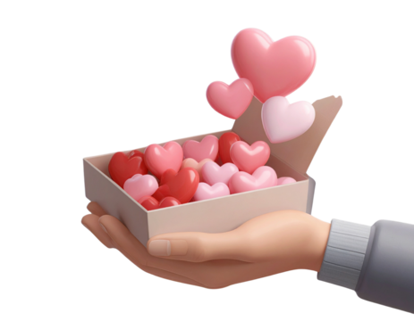 3d minimal symbol of love. Happy Valentine's day. valentine compositions. cartoon han (2)