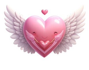 3d minimal symbol of love. Happy Valentine's day. valentine compositions. winged hear (2)