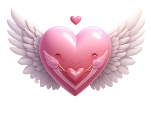 3d minimal symbol of love. Happy Valentine's day. valentine compositions. winged hear (2)