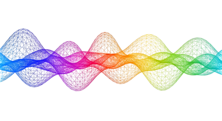 Vibrant Rainbow Wave Pattern: Abstract Design Element