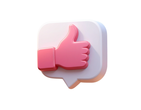 3d minimal thumbs up icon with a message box. like icon. Social media sign. 3d illust (2) - Powered by Adobe