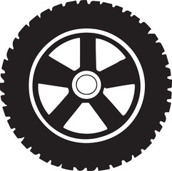 Fototapeta premium Car Tire Silhouette on Transparent Background
