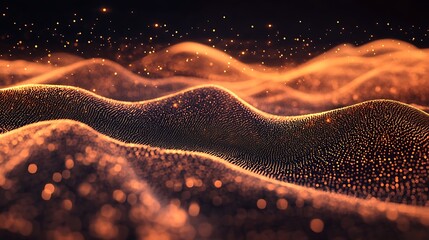 Dynamic abstract background with glowing particles creating a stunning digital landscape effect