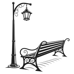 Street bench outline