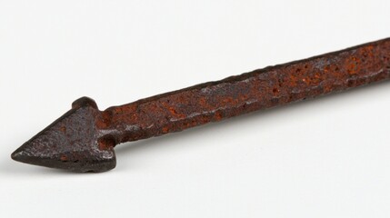 A rusty metal arrow.
