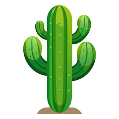 Vibrant green cactus standing tall in the desert, a symbol of resilience and arid beauty, perfect for nature, travel, and environmental themes