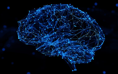 Digital Representation of a Human Brain with Connected Nodes