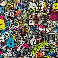 Macro Closeup Textured Fabric Doodlebomb Mixed Media Art