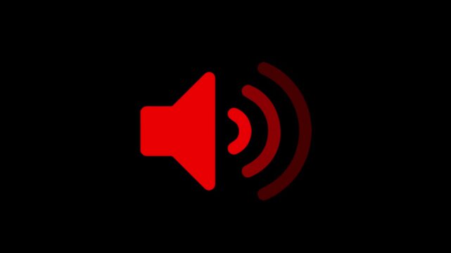 Volume Constantly Increasing and Decreasing Video In Red Icon